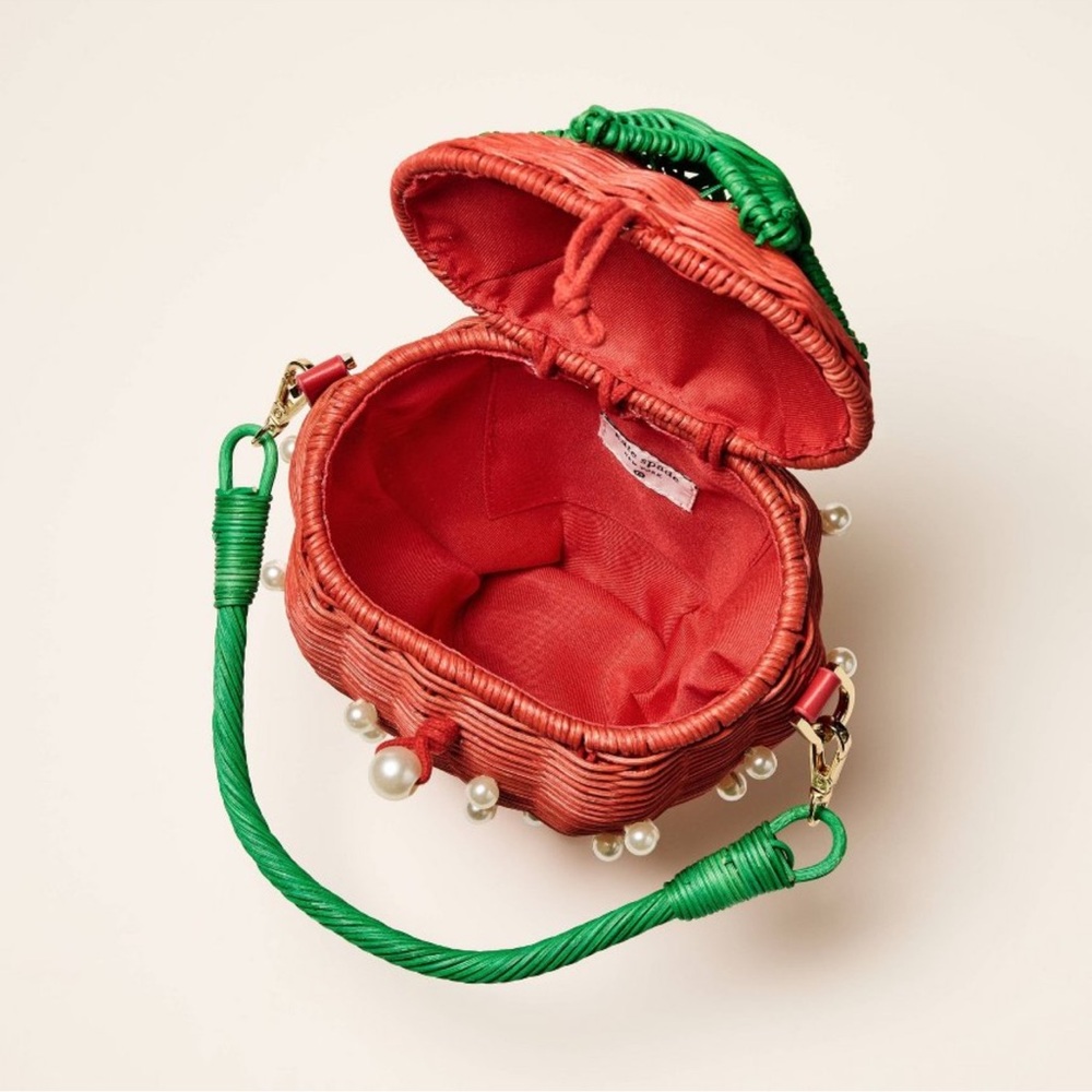 Kate Spade x Target Pearl Embellished Strawberry Basket Bucket Bag - Picture 3 of 6